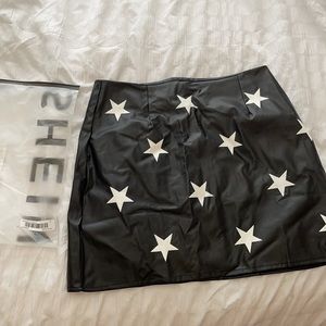 SHEIN leather star skirt